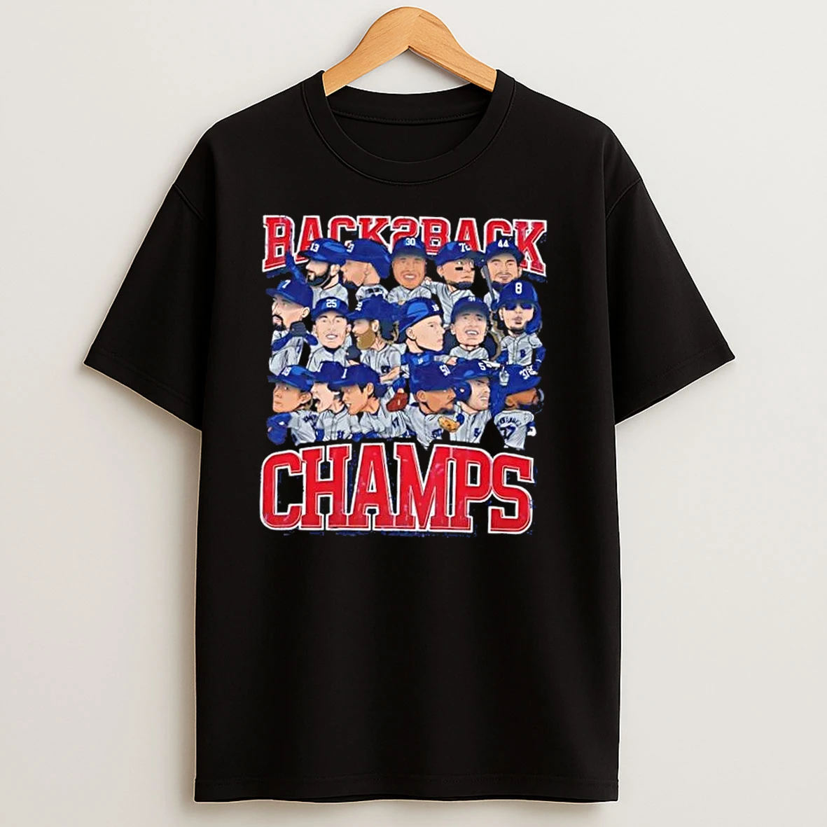 Los Angeles Dodgers All Players Baseball Back 2 Back Champs 2025 T Shirts