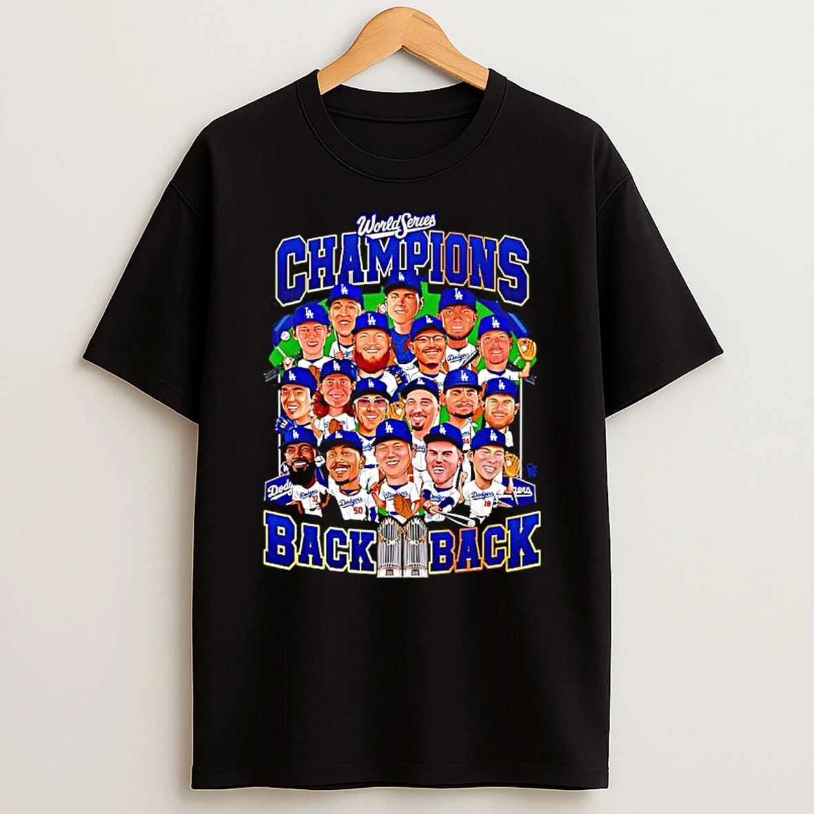 Los Angeles Dodgers Back 2 Back Ws Champions Action Cartoon Shirts