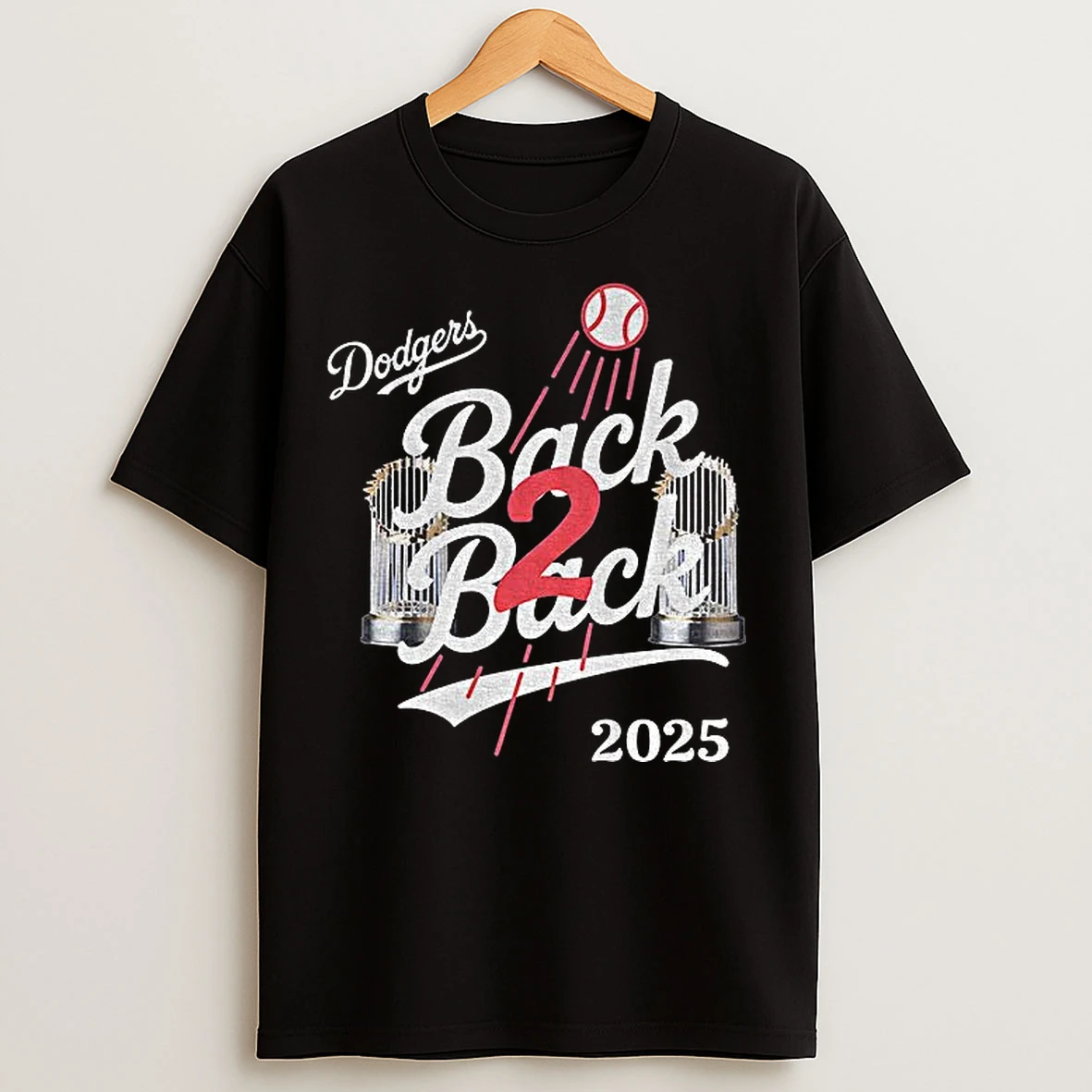 Los Angeles Dodgers Back To Back Dodgers 2025 World Series Championship Trophy T Shirts