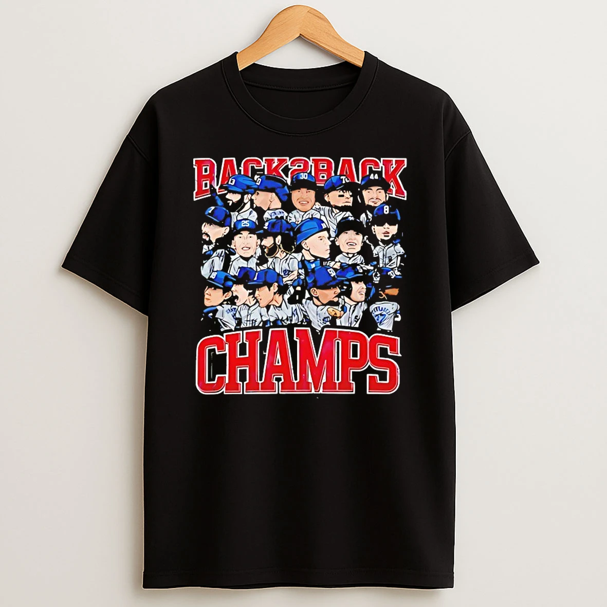 Los Angeles Dodgers Back To Back World Champs Caricatures Shirts