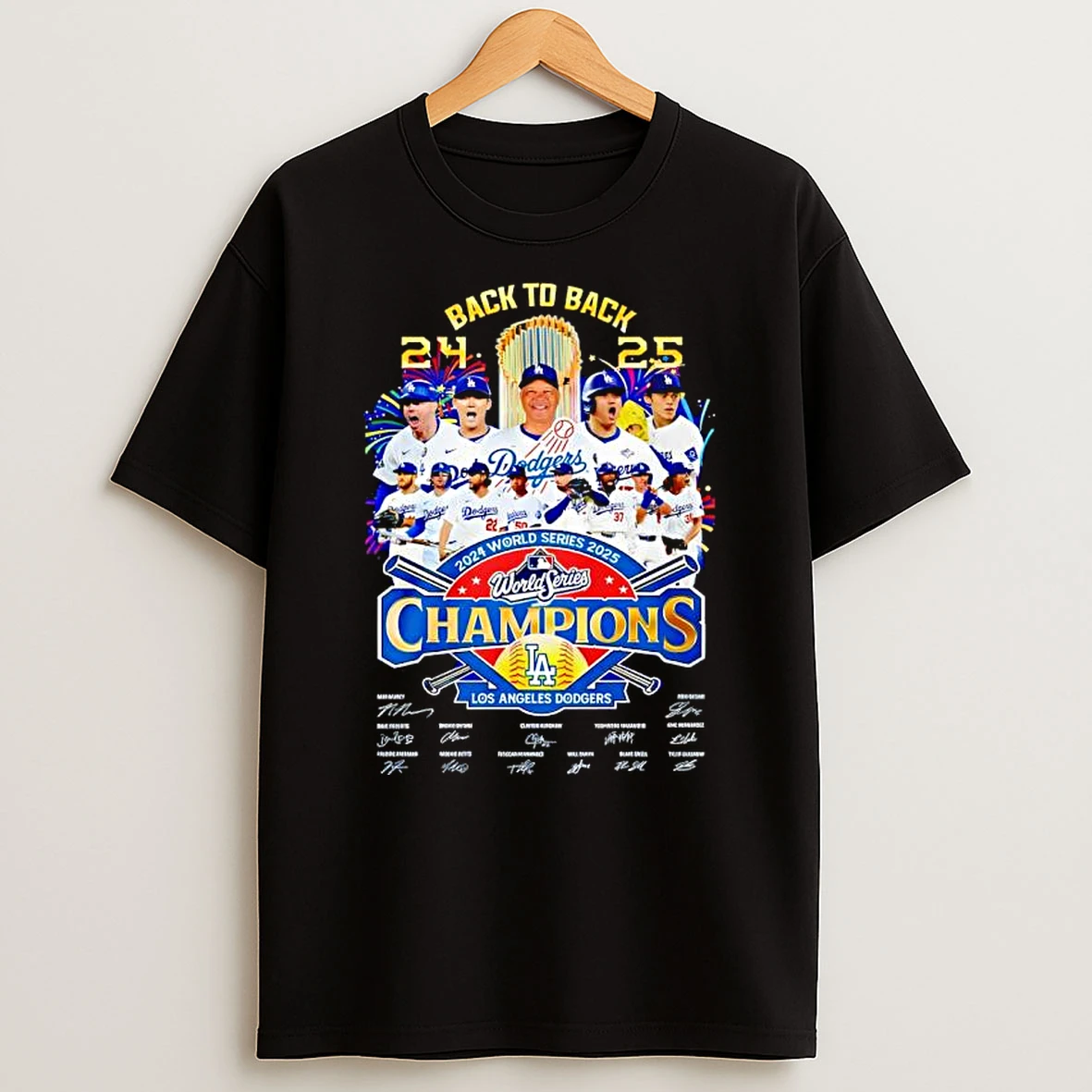 Los Angeles Dodgers Back To Back World Series Champions Signatures Shirts