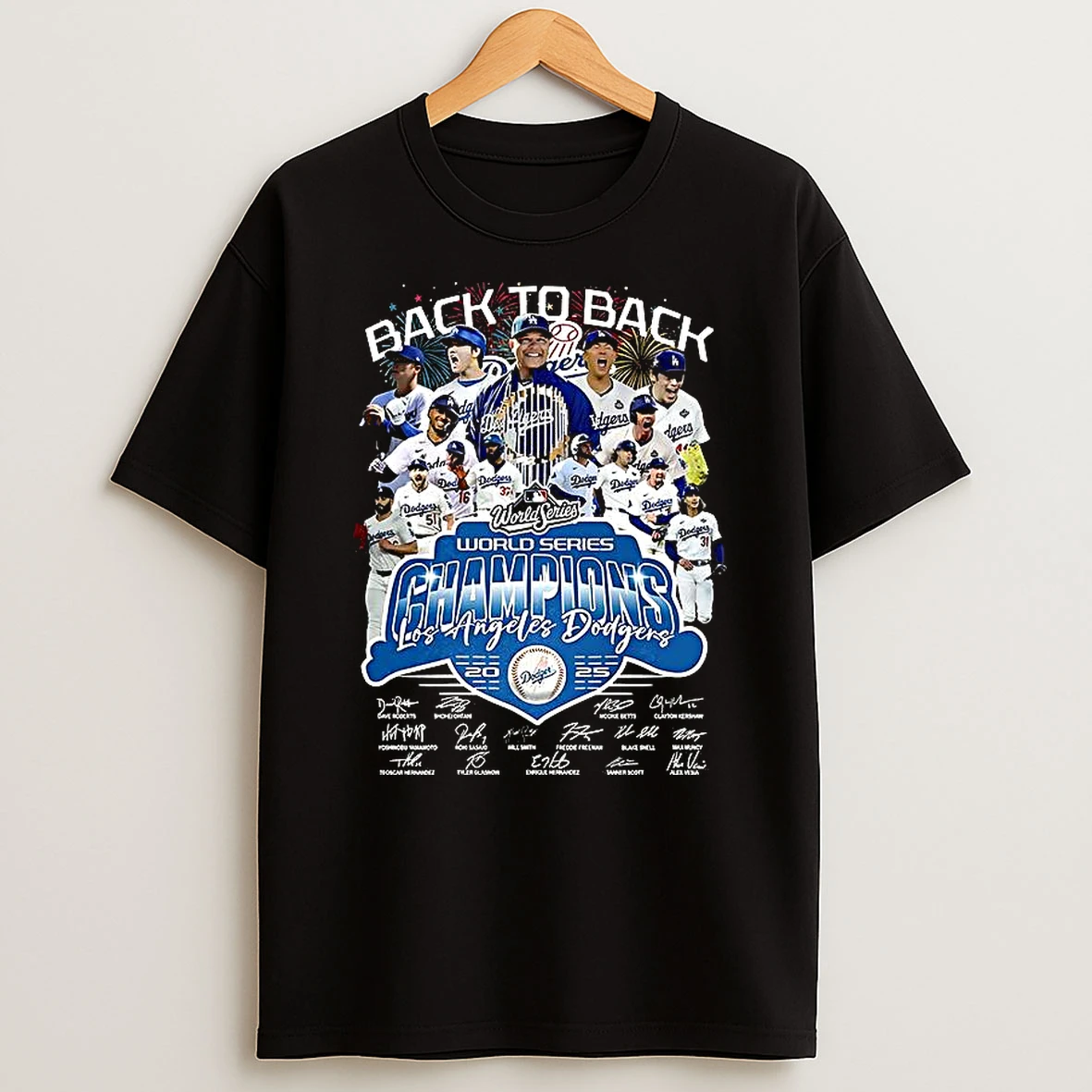 Los Angeles Dodgers Back To Back World Series 2024 2025 Player Signature Graphic Shirts