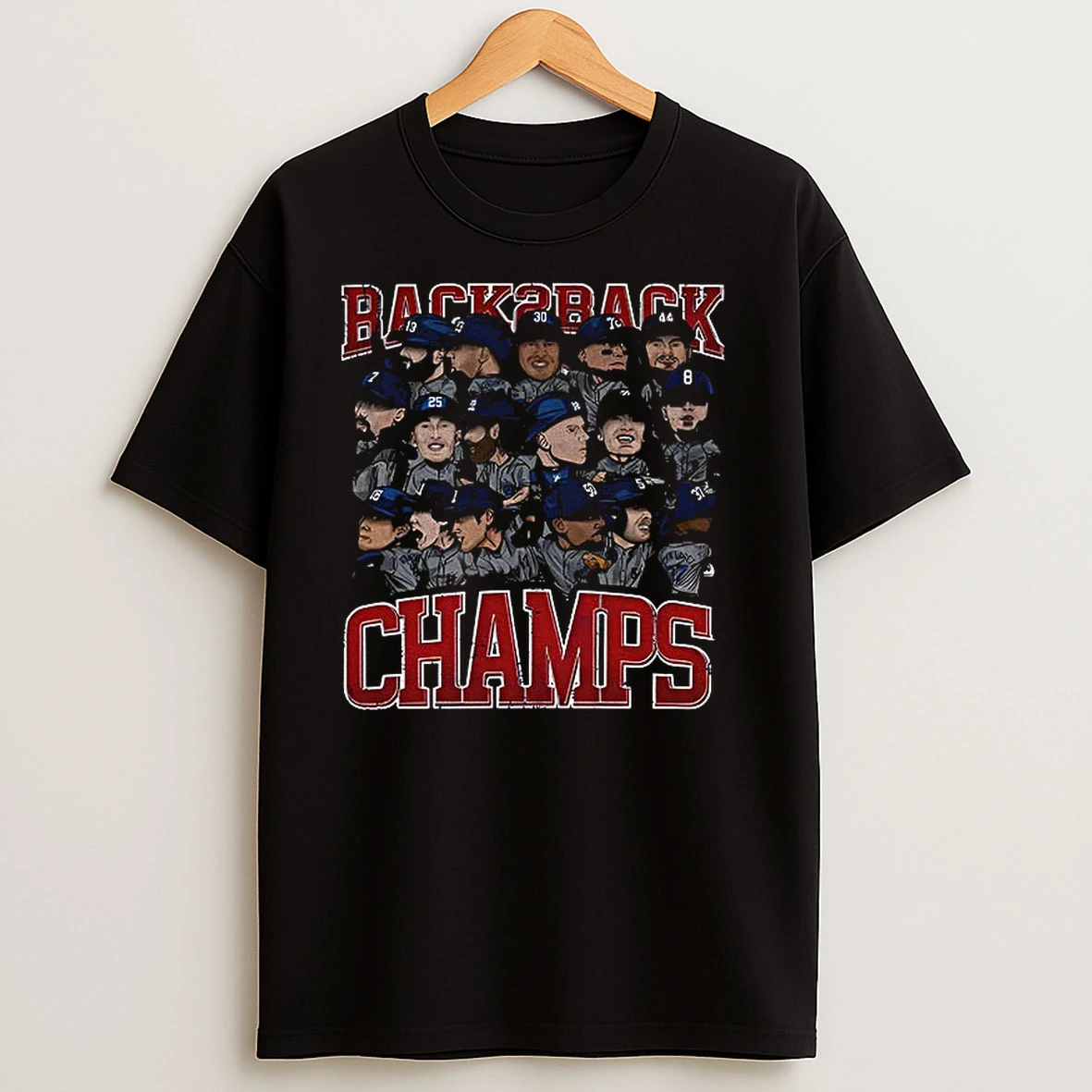 Los Angeles Dodgers Baseball Back 2 Back Champs 2025 Mlb World Series Cartoon T Shirts