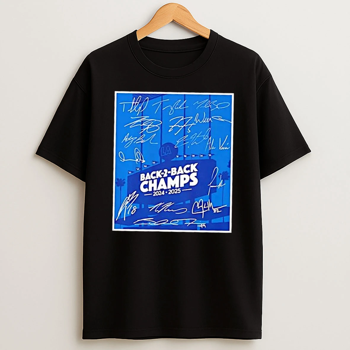 Los Angeles Dodgers Baseball Back To Back Champs All Signatures Shirts