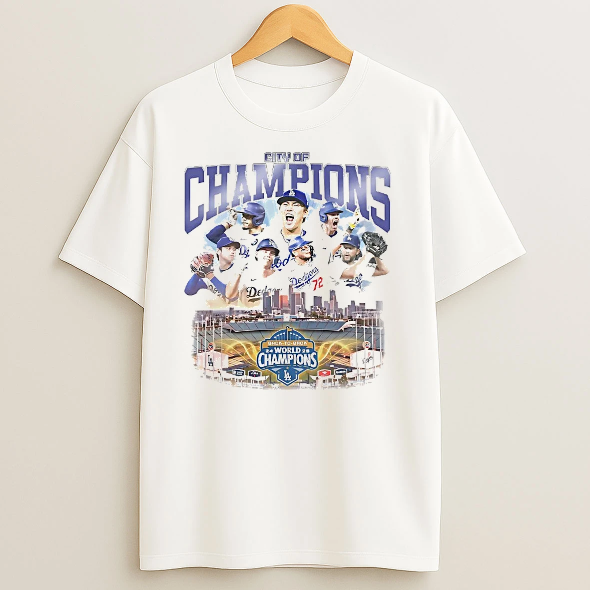 Los Angeles Dodgers City Of Champions Back To Back 2024 2025 World Champions T Shirts