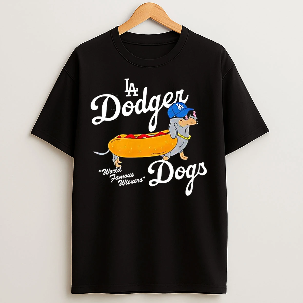 Los Angeles Dodgers Dogs World Famous Wieners 2025 T Shirts