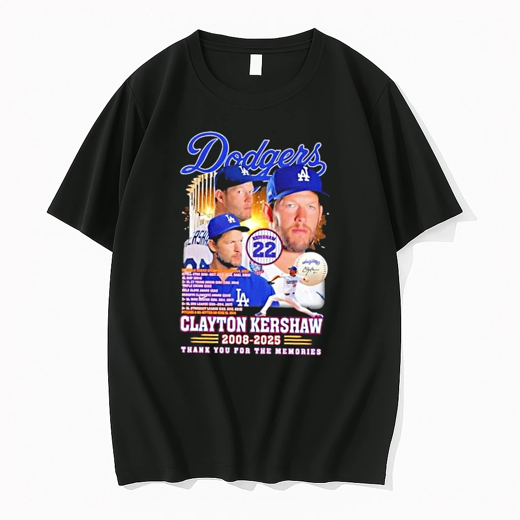Los Angeles Dodgers Forever 22 Clayton Kershaw 2008 2025 Thank You For The Memories Signature Shirts