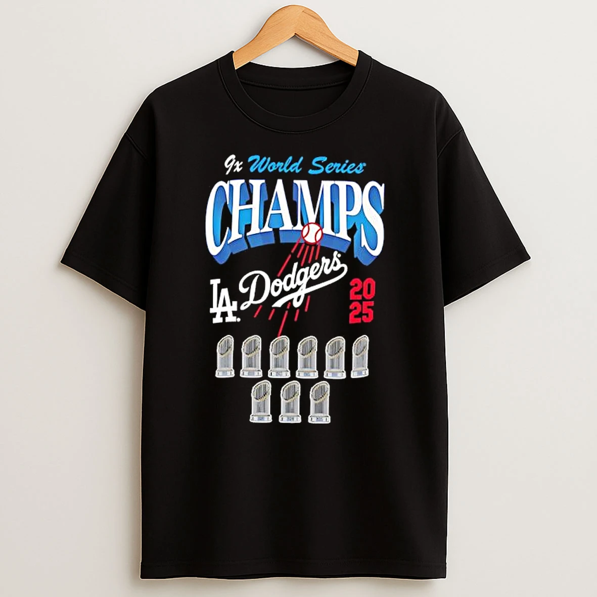 Los Angeles Dodgers New Era Nine Time World Series Champions Shirts