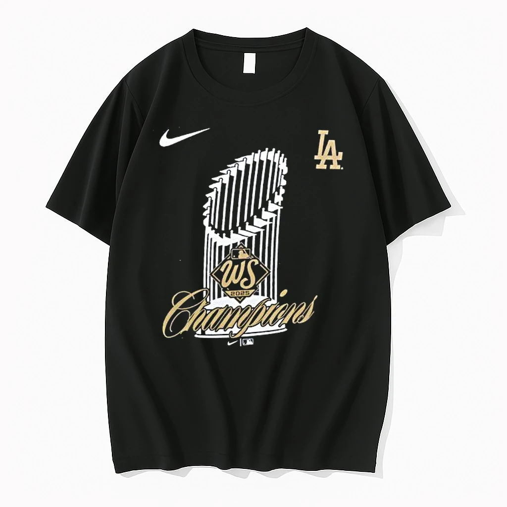 Los Angeles Dodgers Nike 2025 World Series Champions Trophy Shirts