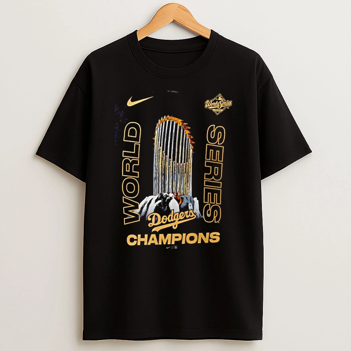 Los Angeles Dodgers Nike Black 2025 World Series Champions Raise The Trophy Shirts