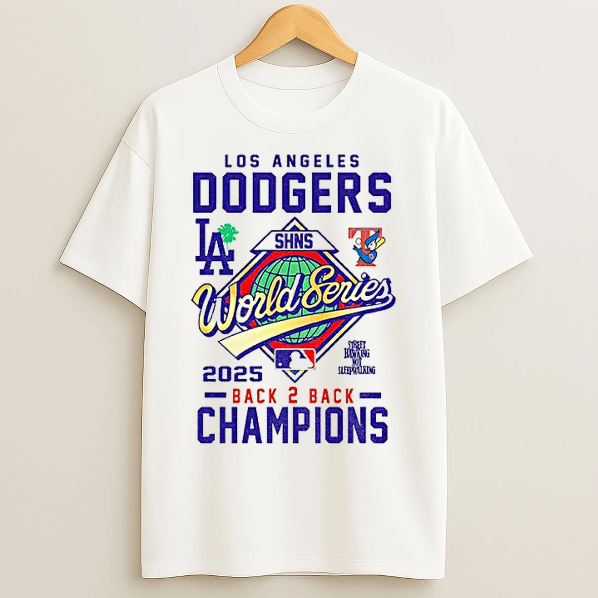 Los Angeles Dodgers Shns World Series Mlb Back 2 Back Champions Logo T Shirts