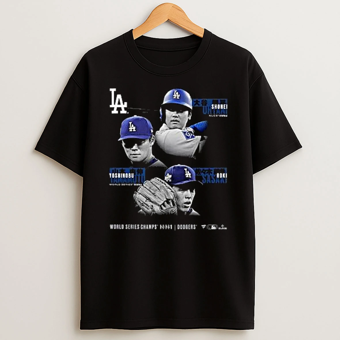 Los Angeles Dodgers Shohei Ohtani Yoshinobu Yamamoto Roki Sasaki 2025 World Series Champions Historic Performances Shirts