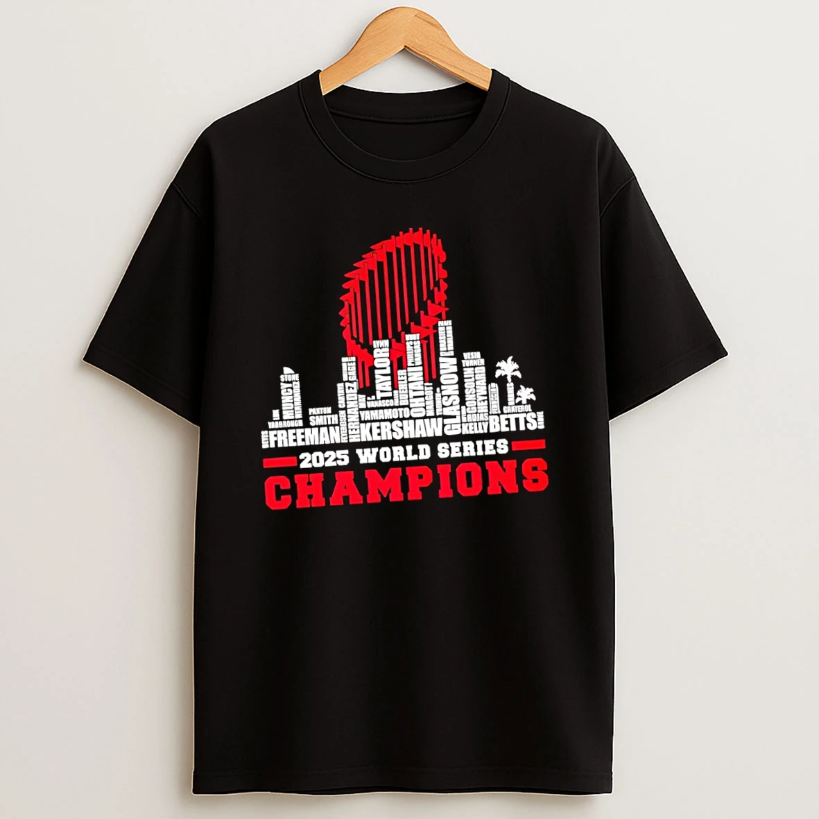 Los Angeles Dodgers Skyline Names 2025 World Series Champions Shirts
