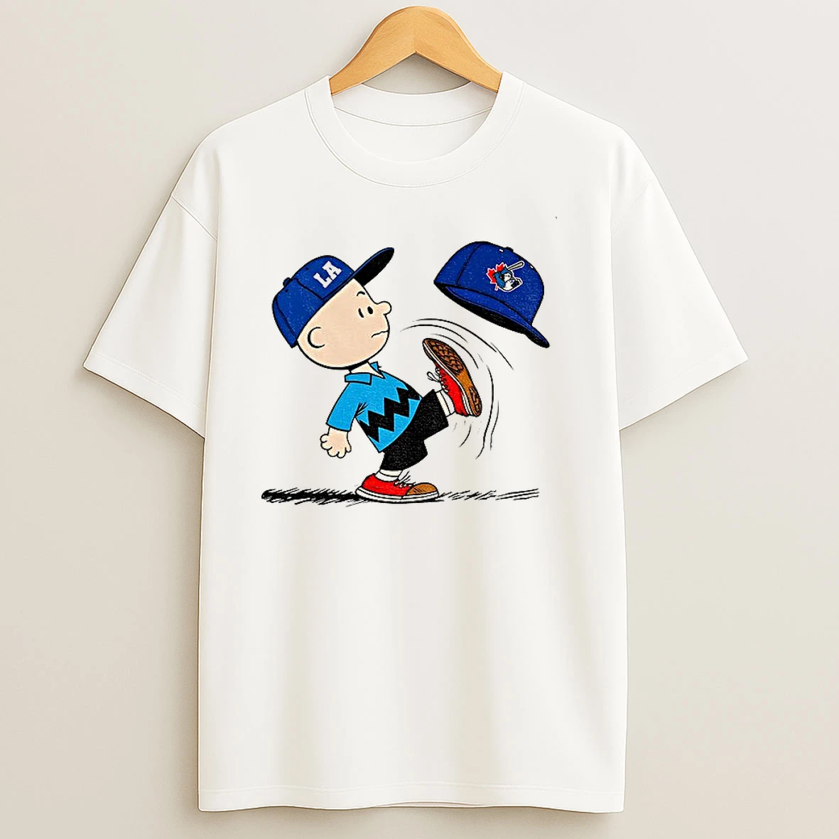 Los Angeles Dodgers Snoopy Kicking The Blue Jays Hat T Shirts