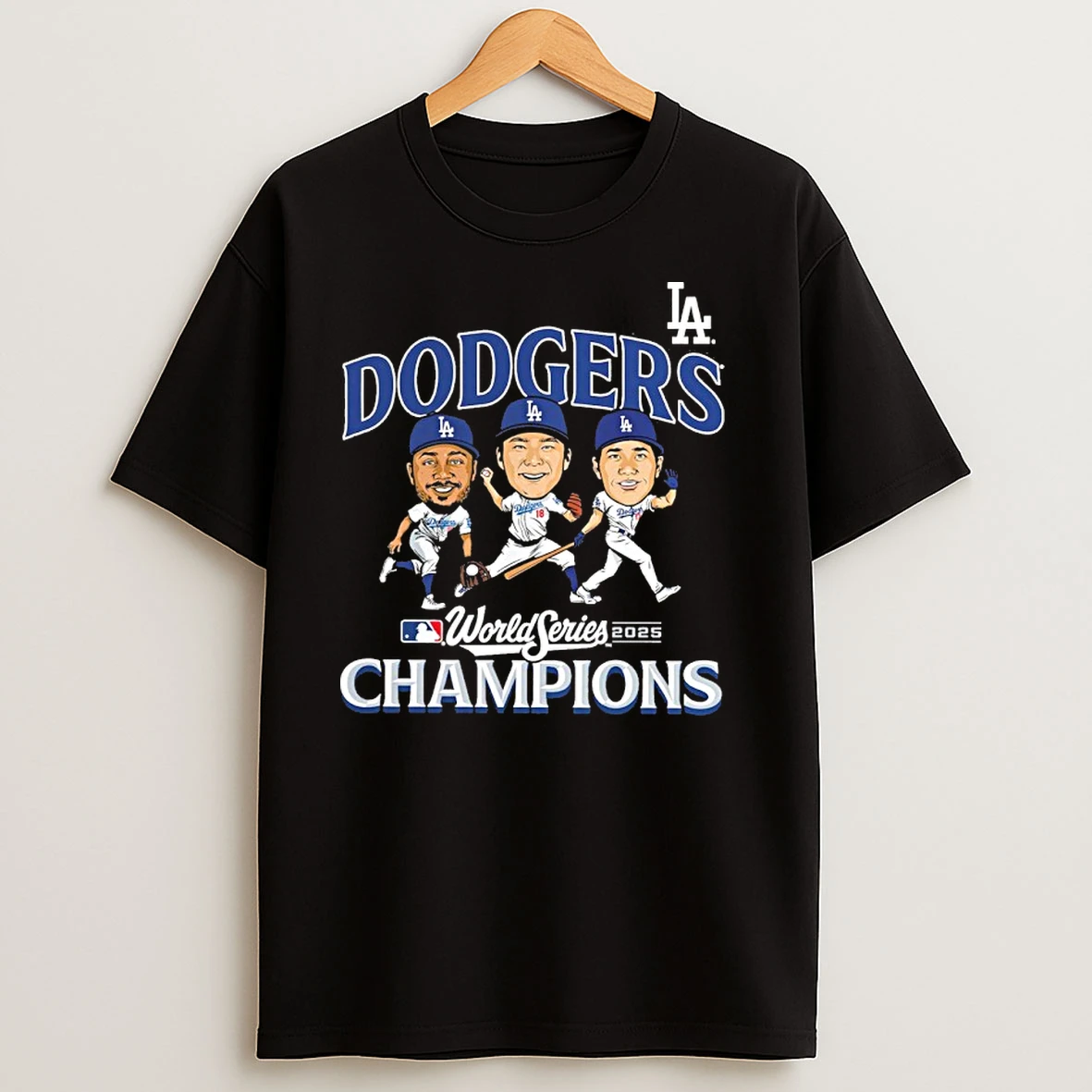 Los Angeles Dodgers Team Caricature 2025 World Series Champions T Shirts