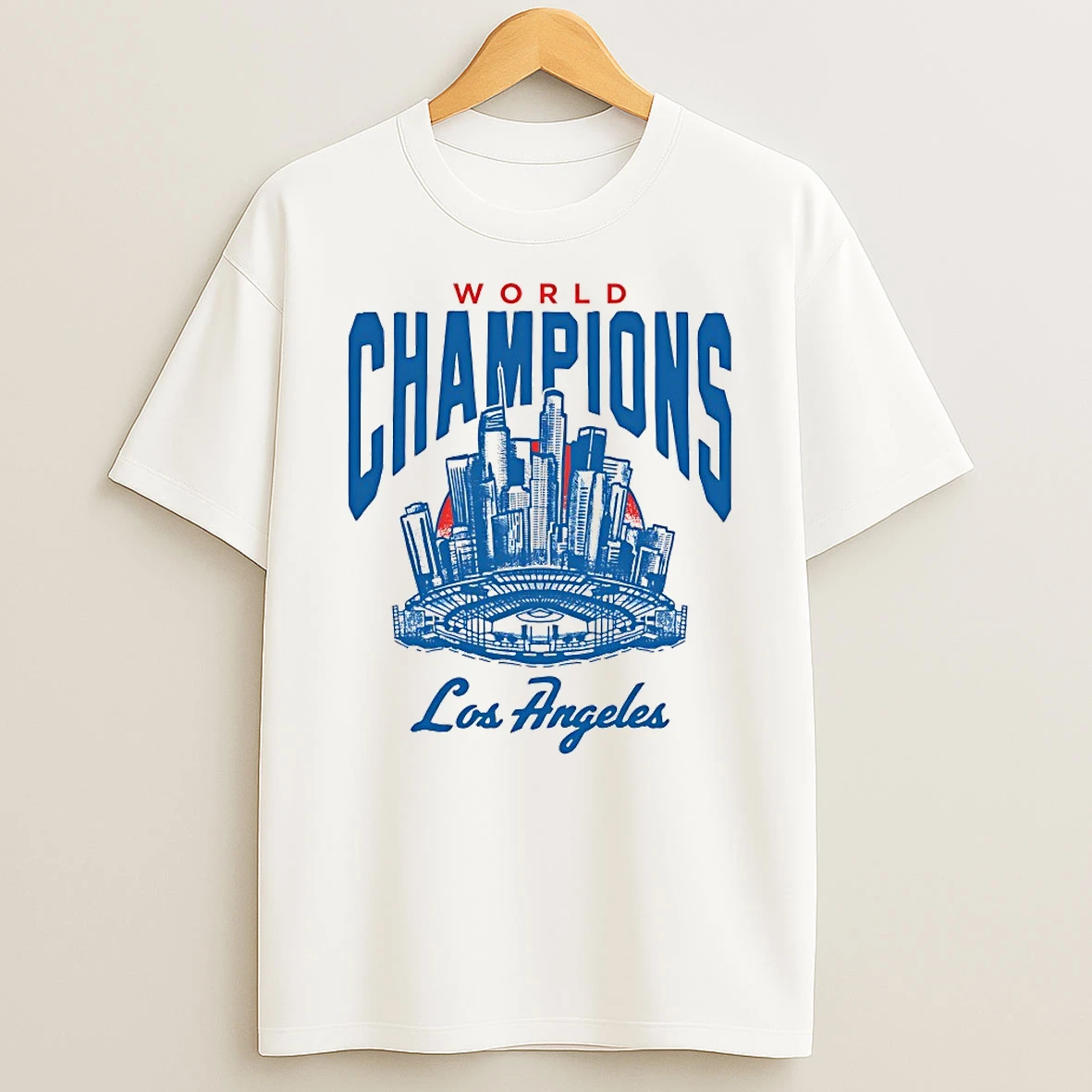 Los Angeles Dodgers World Champions Baseball Stadium Cityscape Shirts