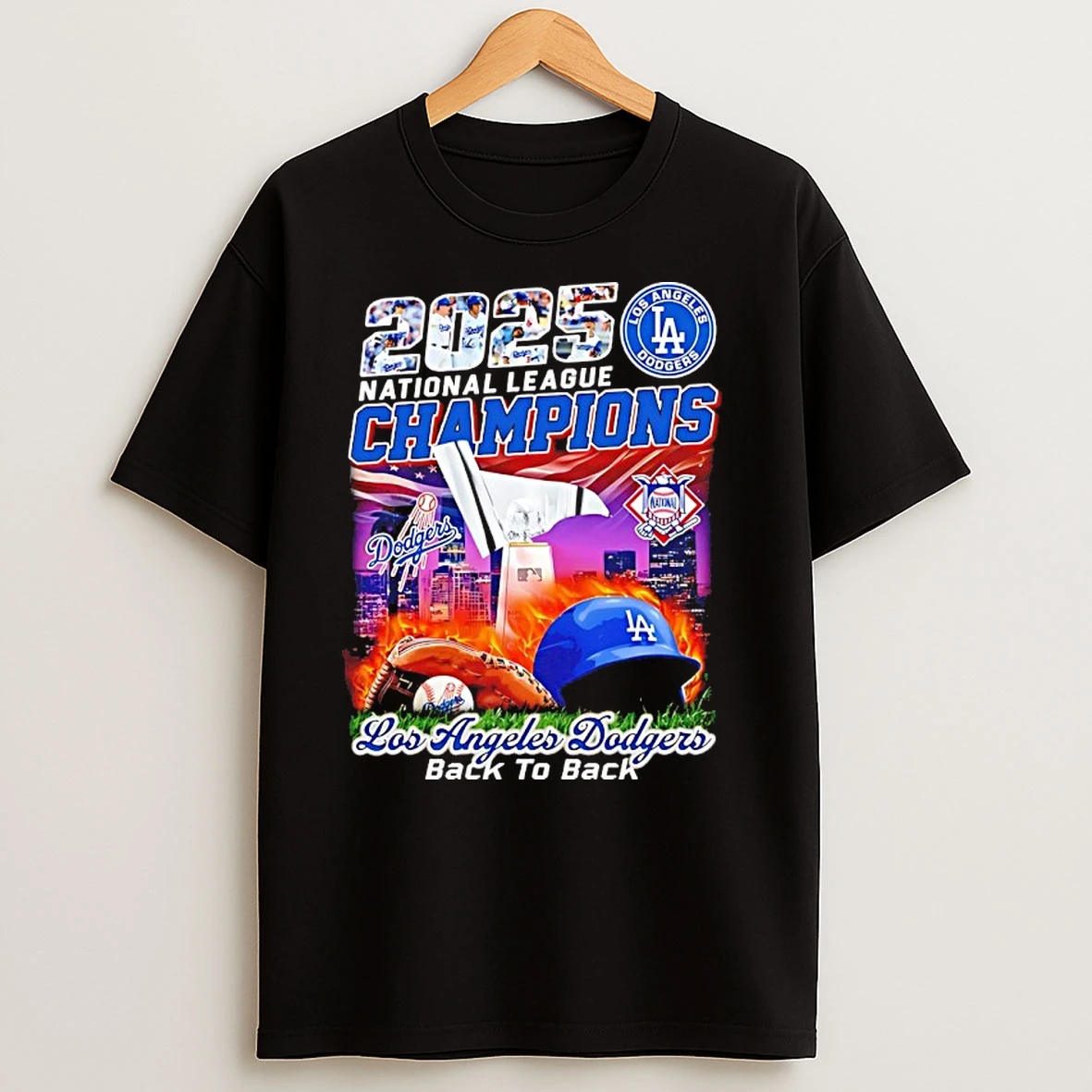Los Angeles Dodgers World Series Champions 2025 Back To Back Helmets T Shirts