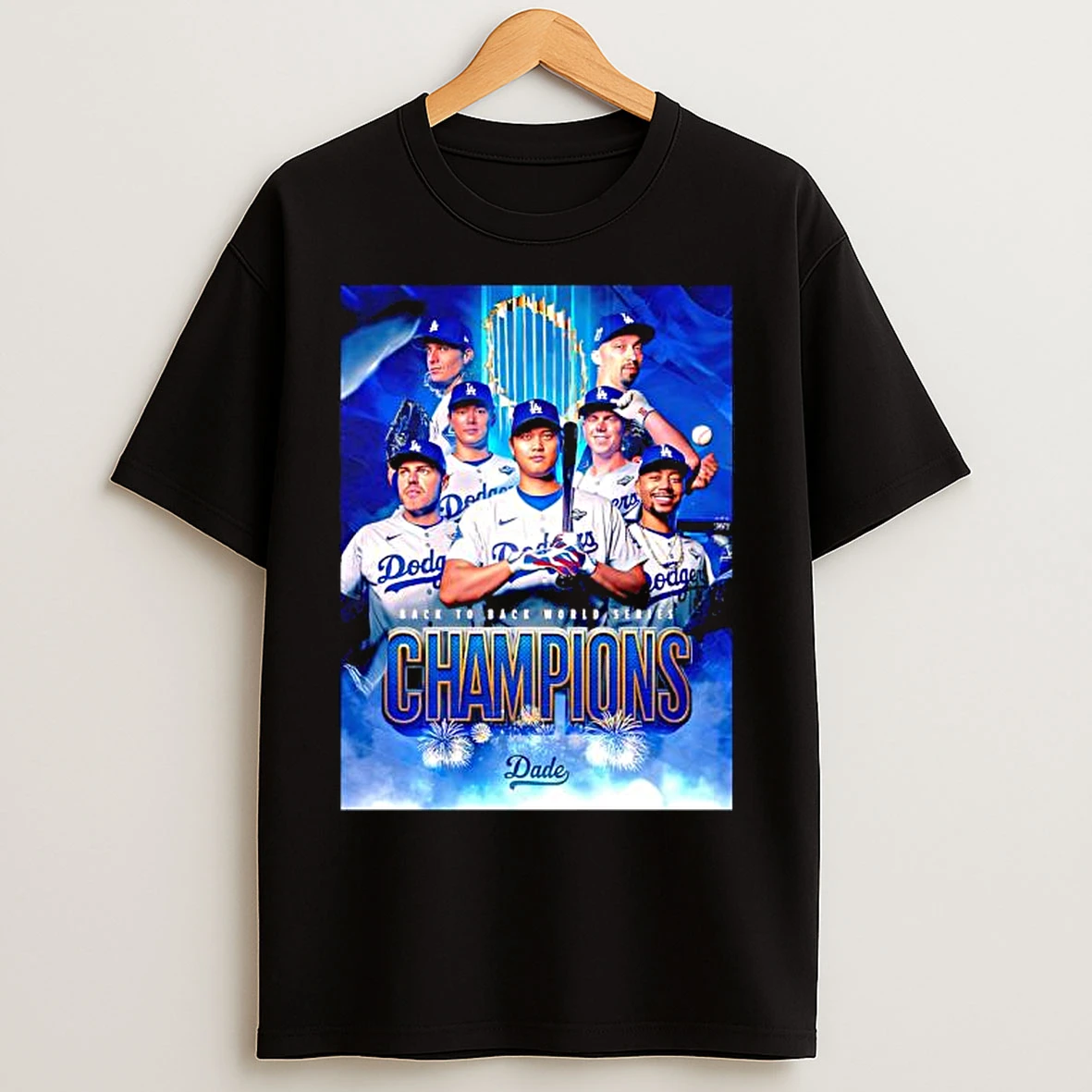 Los Angeles Dodgers Back To Back World Series Champions Dade T Shirts