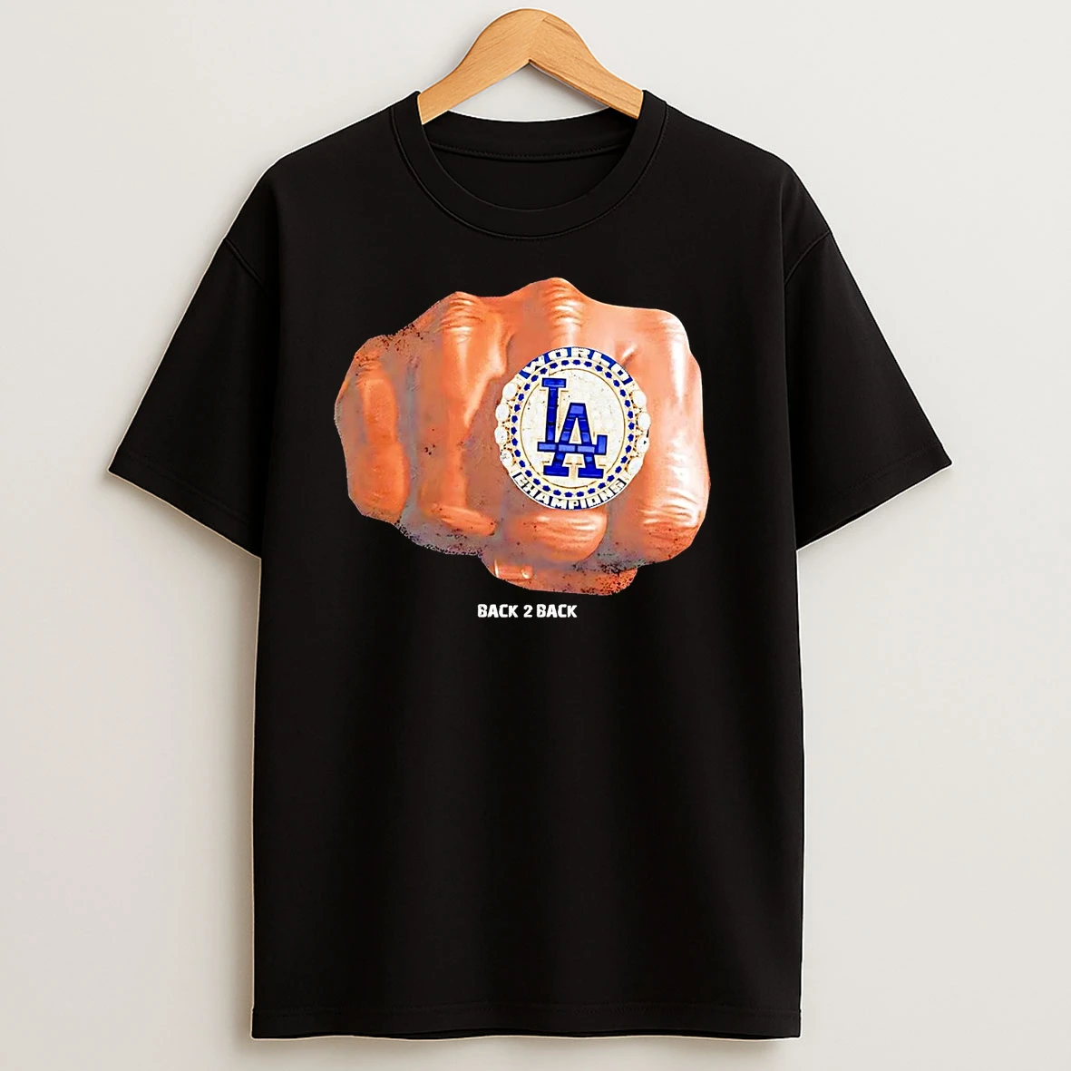 Los Angeles Dodgers Back To Back Champions Ring 2 Sided T Shirts