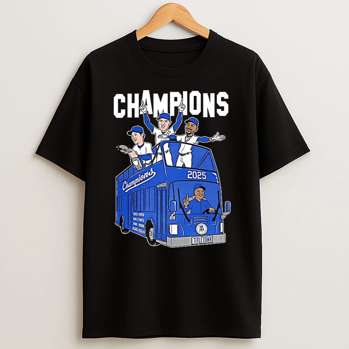 Los Angeles Dodgers Caricature Titletown 2025 World Series Champions Shirts
