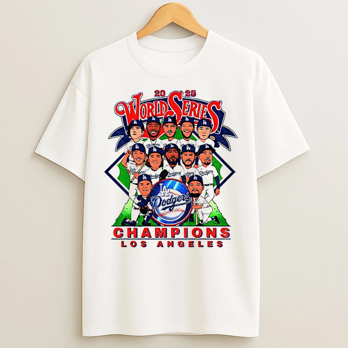Los Angeles Dodgers Cartoon All Team World Series Champions 2025 T Shirts