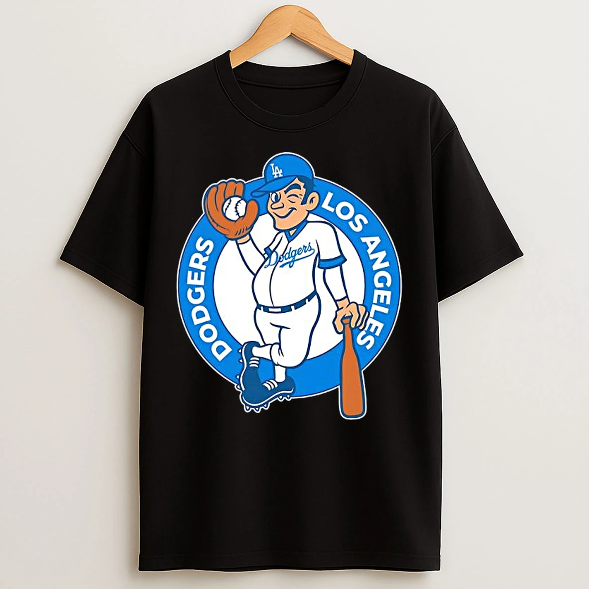 Los Angeles Dodgers Cartoon Illustration Logo T Shirts