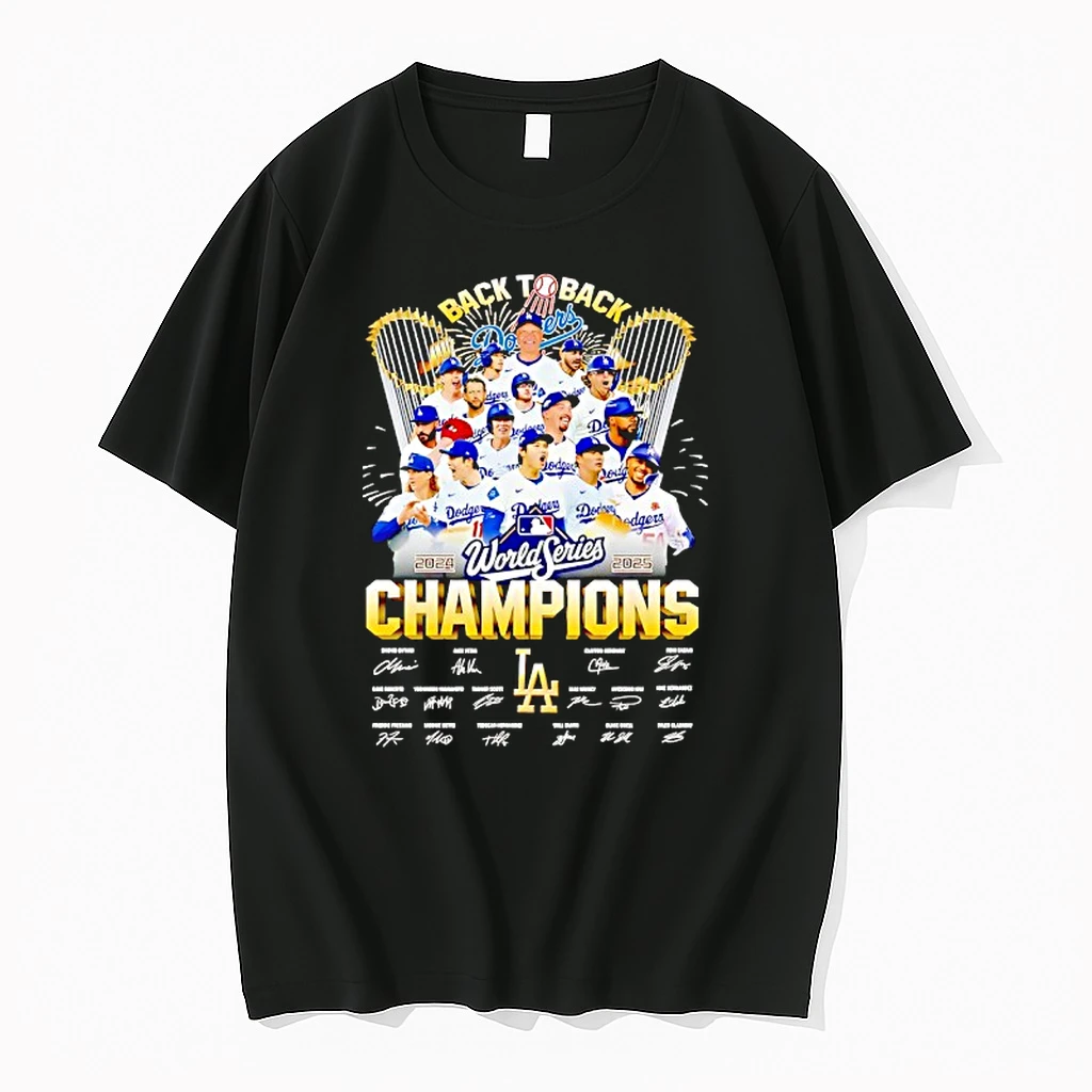 Los Angeles Dodgers Team Back To Back World Series Champions Signatures Shirts