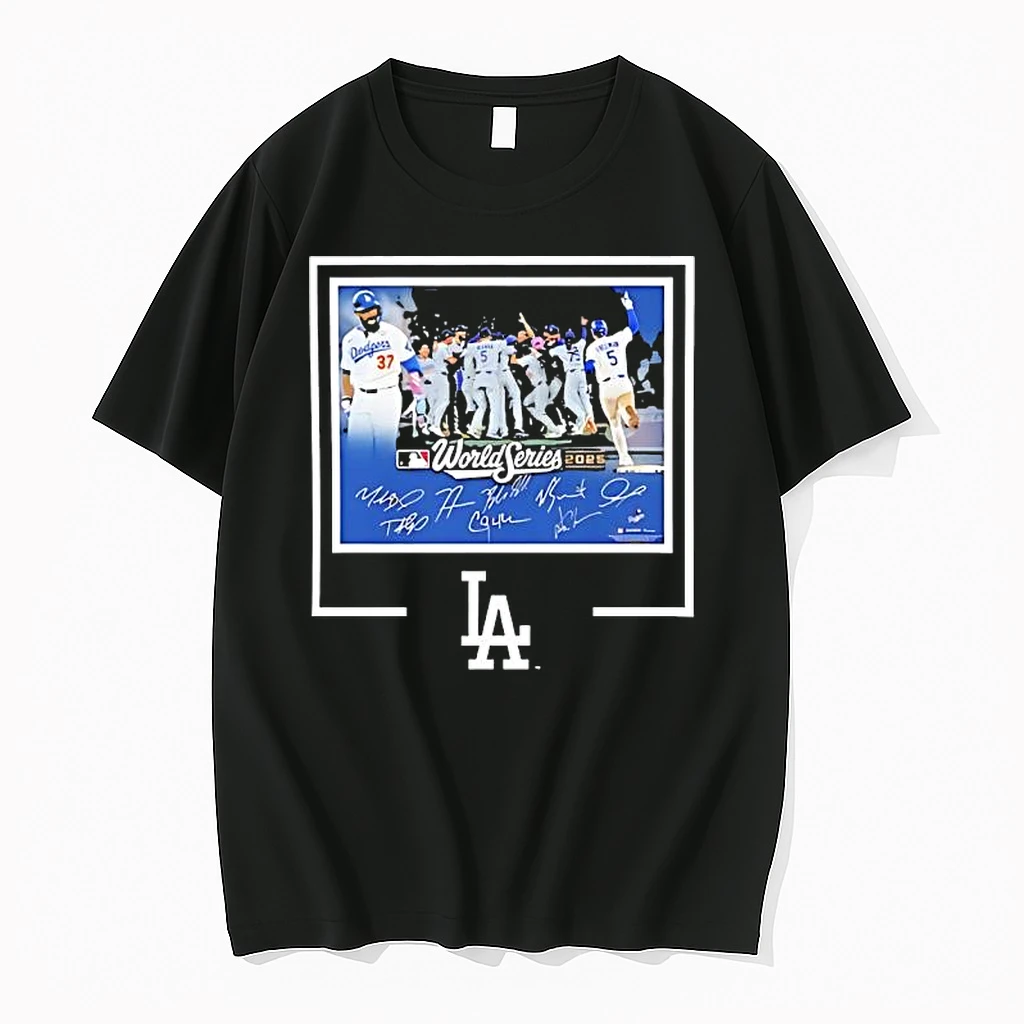 Los Angeles Dodgers Victory Celebration World Series Autographed Shirts