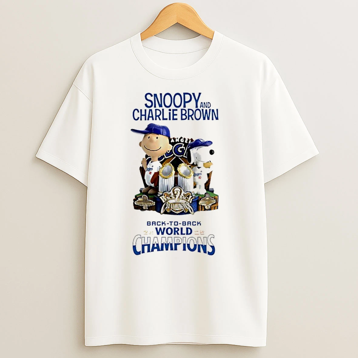 Los Angeles Dodgers X Snoopy Peanuts 2025 World Series Back To Back Champions T Shirts