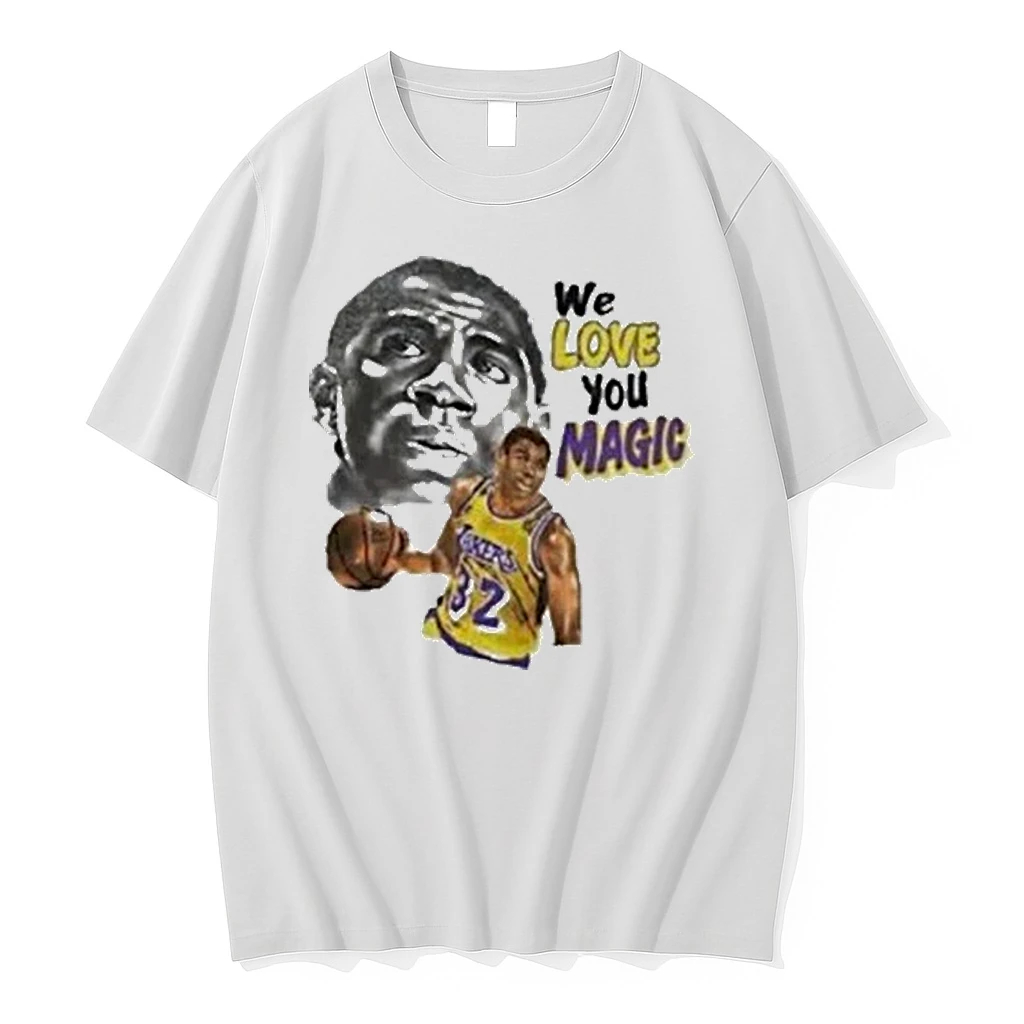 Los Angeles Lakers Magic Johnson We Love You We Believe In You Magic Vintage Shirts