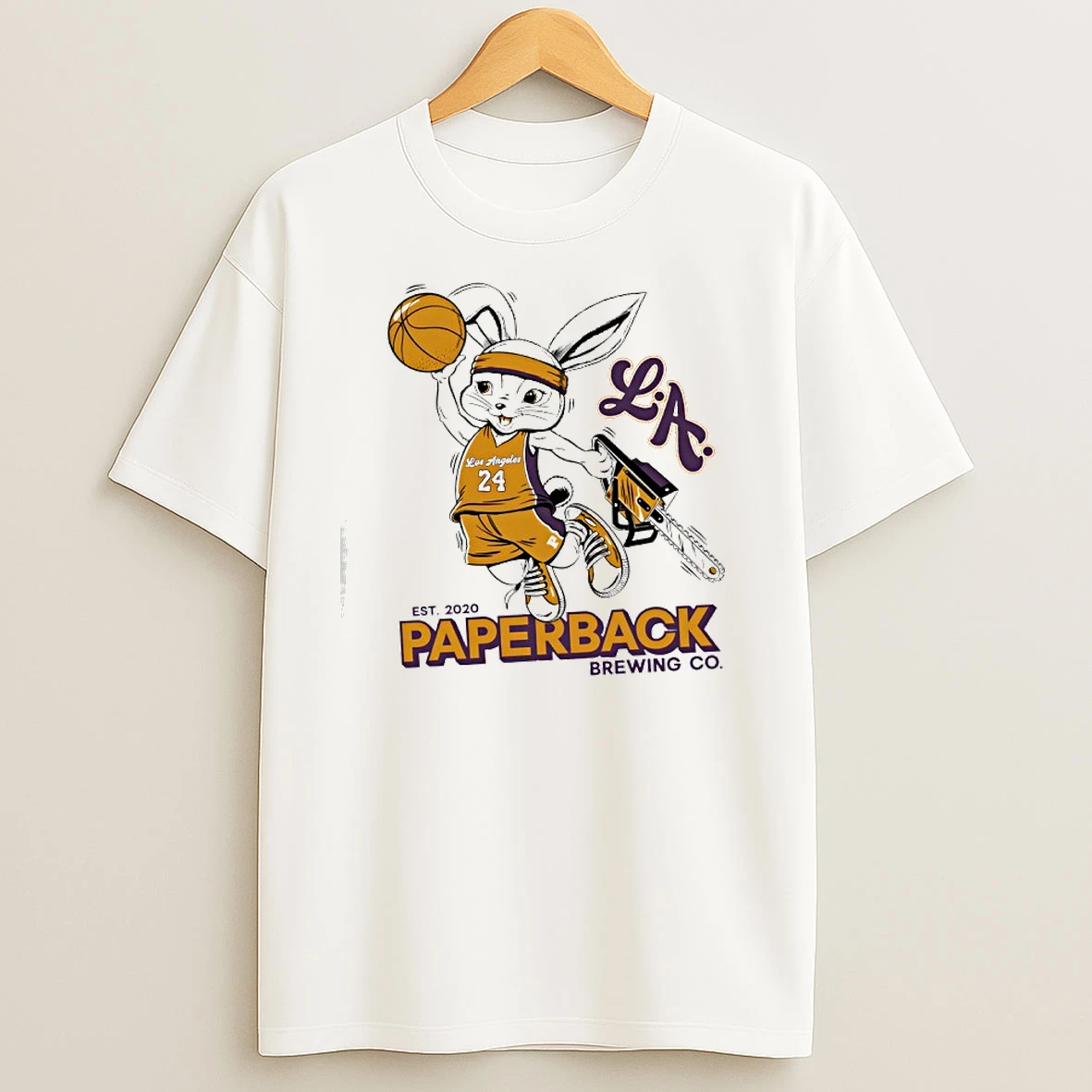 Los Angeles Lakers Paperback Brewing Co T Shirts