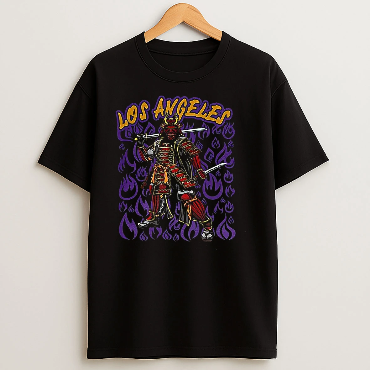 Los Angeles Lakers Basketball Japanese Samurai Warrior T Shirts