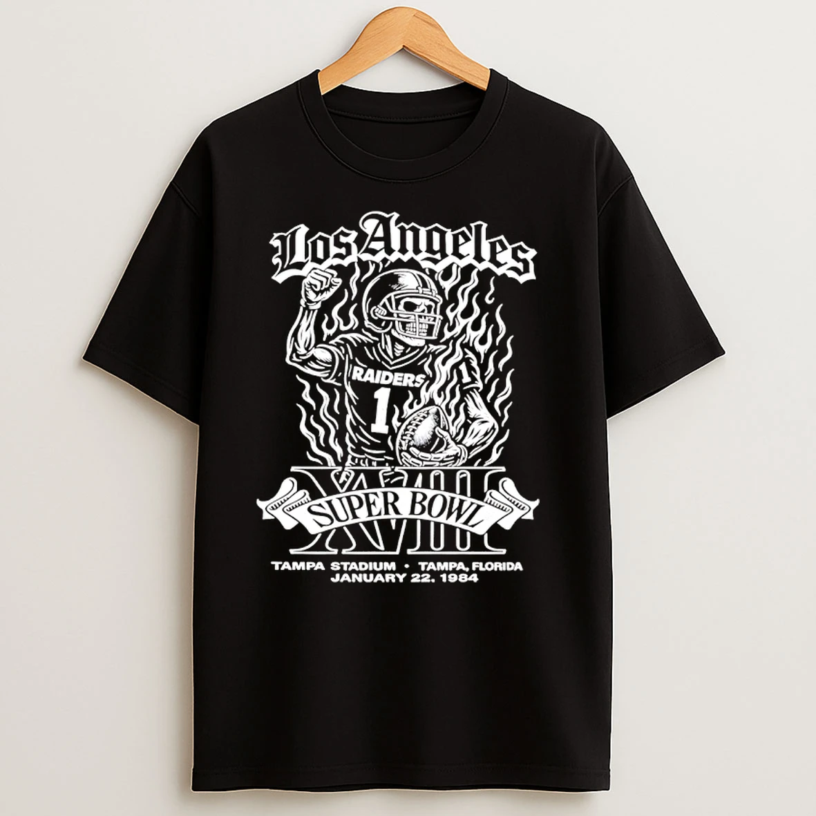 Los Angeles Raiders Super Bowl Xviii Skeleton T Shirts
