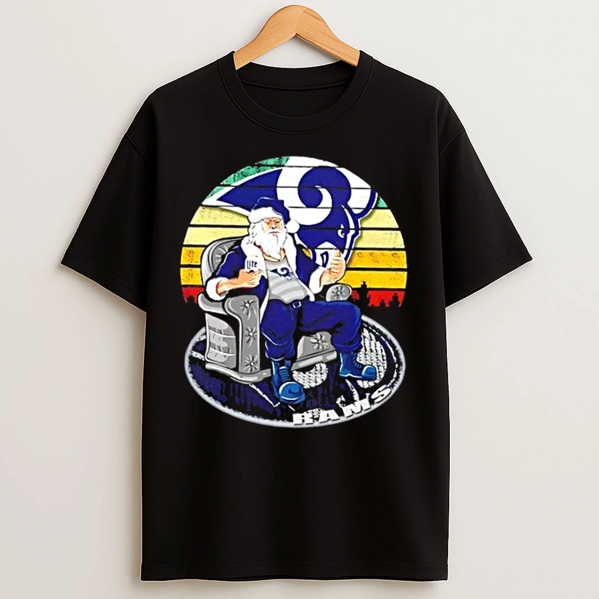 Los Angeles Rams X Santa Claus Christmas Vintage T Shirts