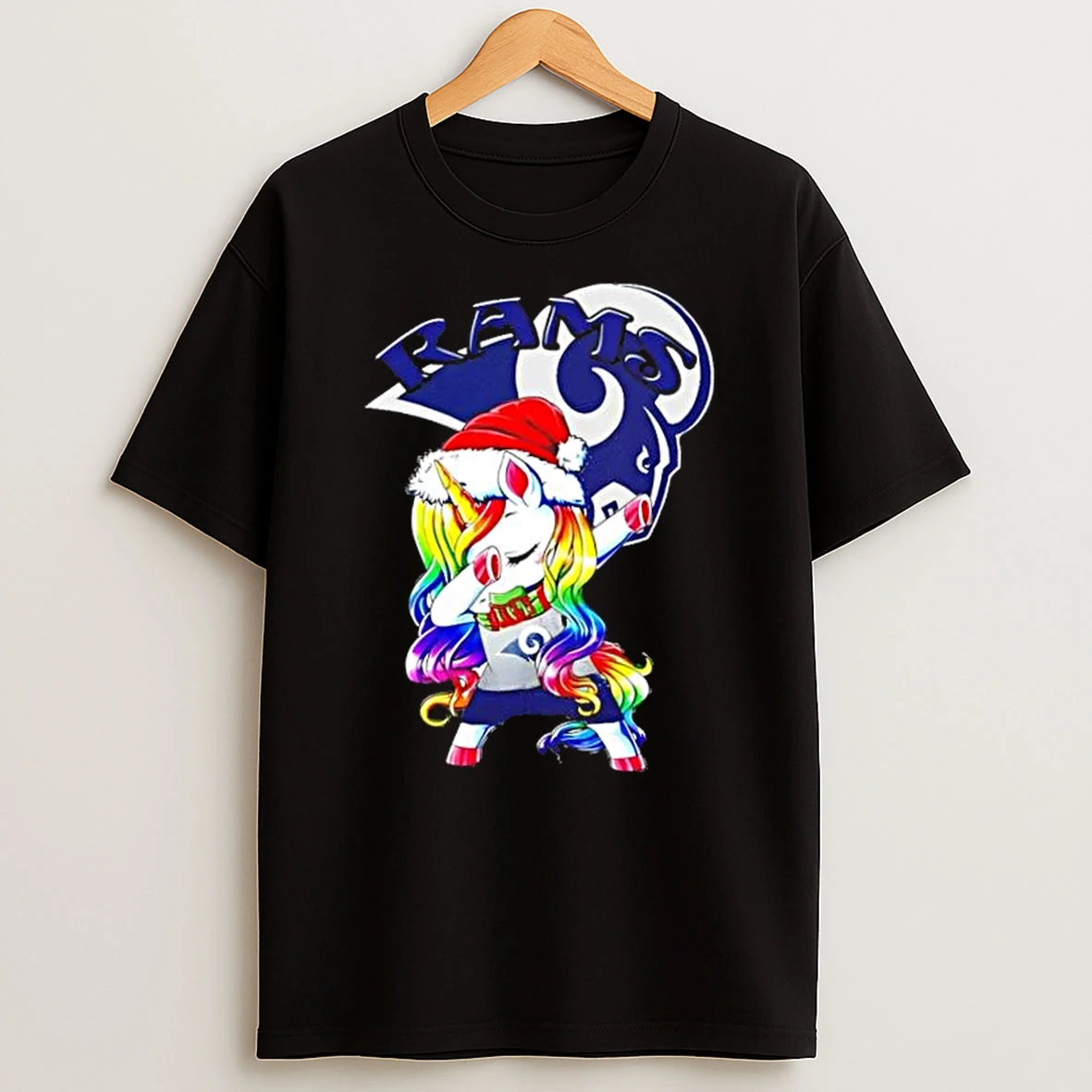 Los Angeles Rams X Unicorn Santa Hat Dabbing Merry Christmas Shirts