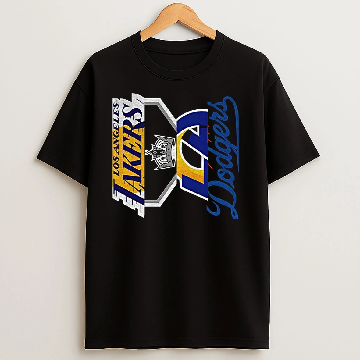 Los Angeles Teams Dodgers Kings Lakers And Rams Logo T Shirts