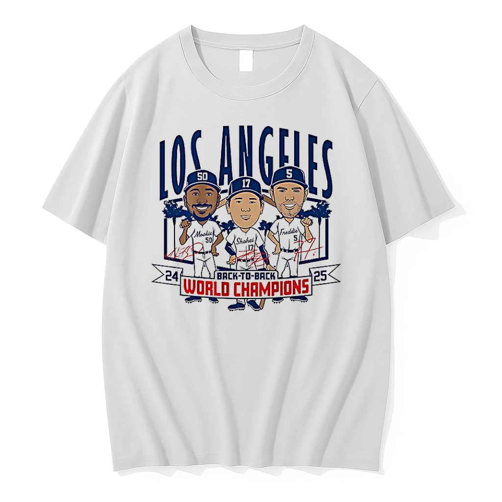 Los Angeles Baseball Back To Back World Champs 2025 Caricatures Signature Shirts