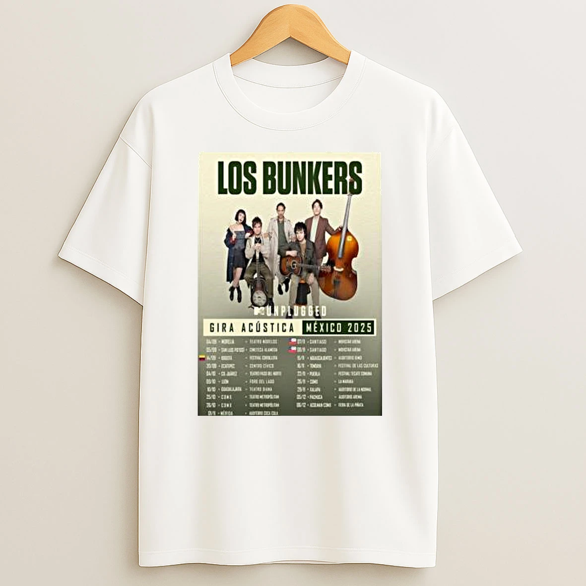 Los Bunkers Gira Acustica Mexico 2025 Shirts