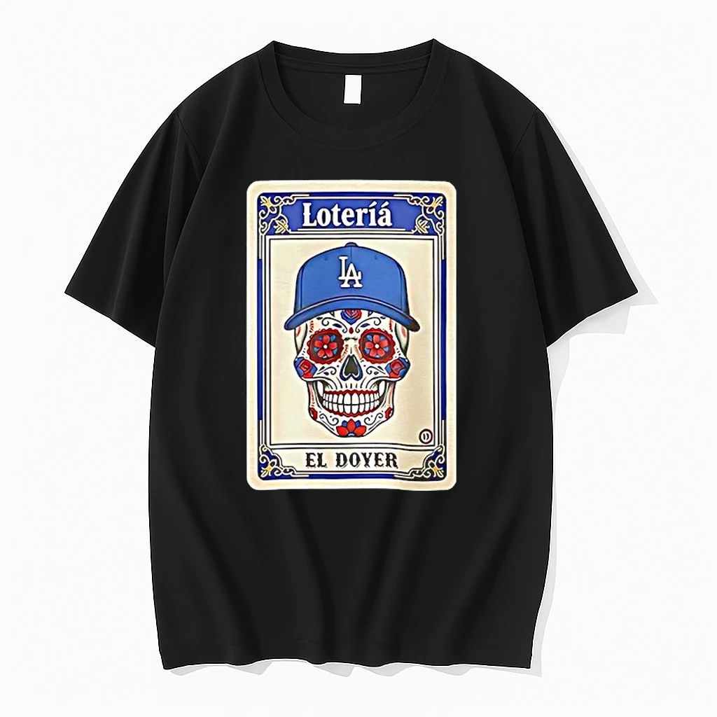 Loteria El Doyerlos Angeles Dodgers Mexican Bingo Dia De Los Muertos Sugar Skull Shirts