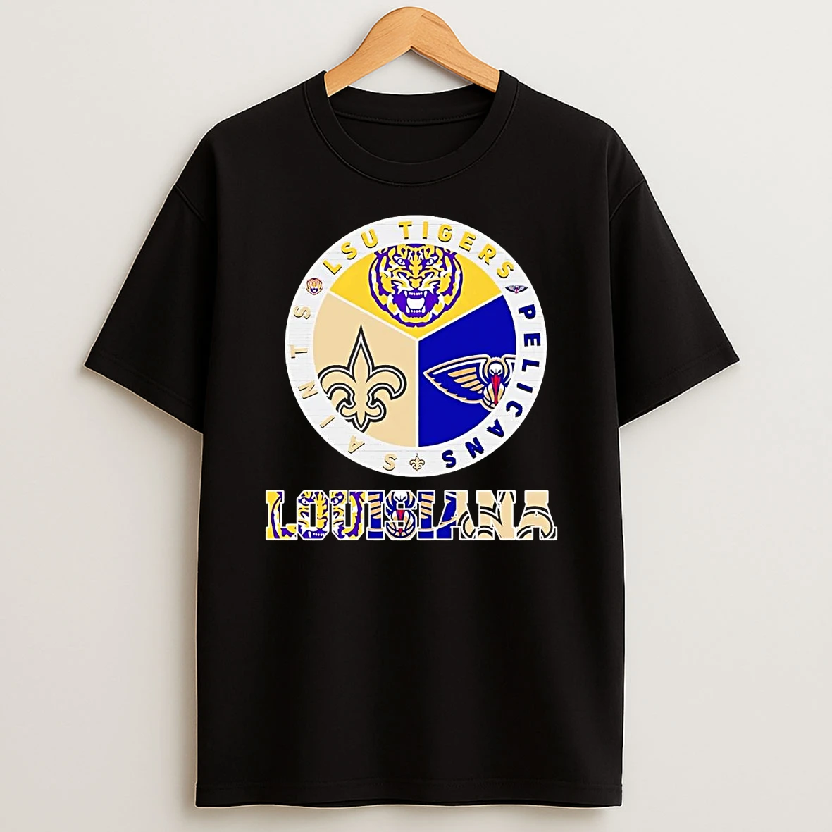 Louisiana Sports Teams Logo Lsu Tigers Saints And Pelicans Shirts
