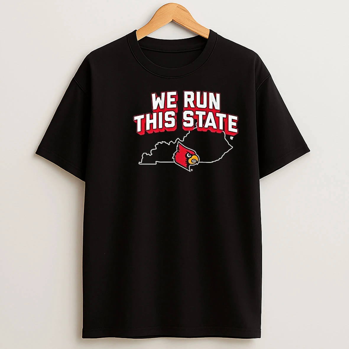 Louisville Basketball We Run This State Circle Black T Shirts