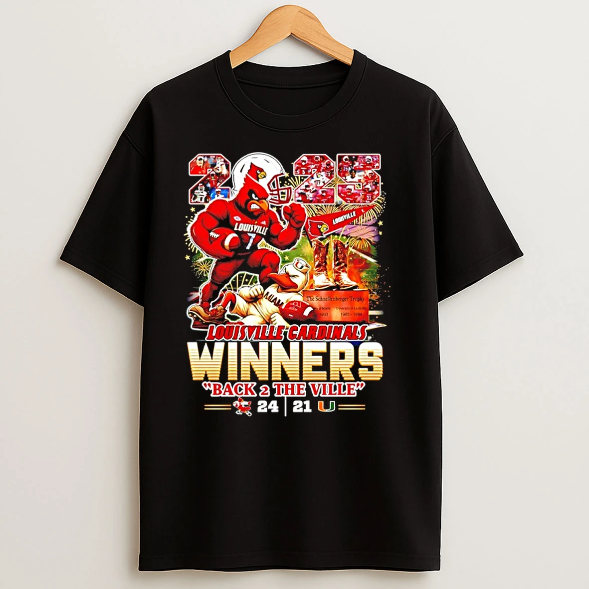 Louisville Cardinals Stomp Miami Hurricanes Winners Back To The Ville Mascot 2025 T Shirts