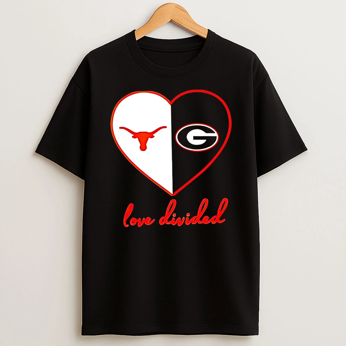 Love Divided Texas Longhorns Vs Georgia Bulldogs Nfl Logo Shirts