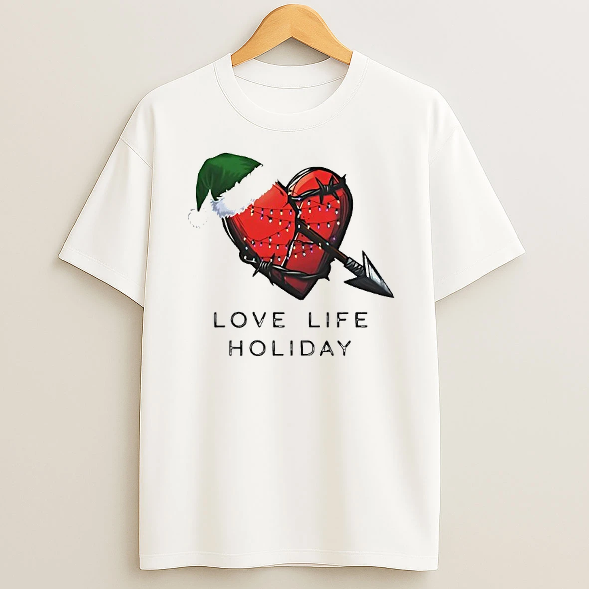 Love Life Holiday Arrow Through The Heart Christmas Hat Shirts