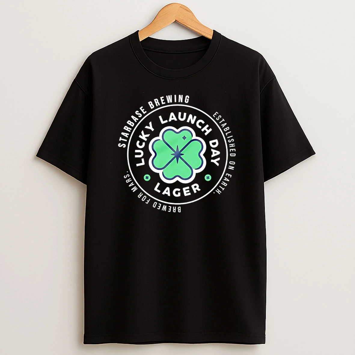 Lucky Launch Day Lager Starbase Brewing T Shirts