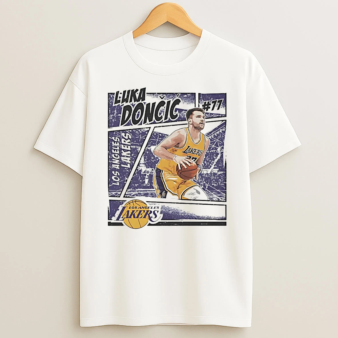Luka Doncic 77 Comic Los Angeles Lakers Shirts