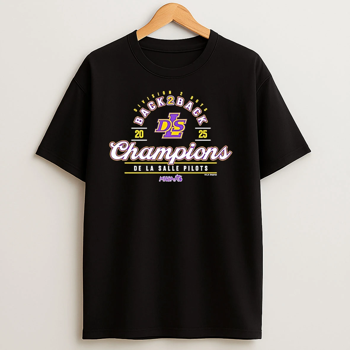 Mhsaa Boys Soccer D2 Back2back Champions De La Salle Pilots 2025 T Shirts