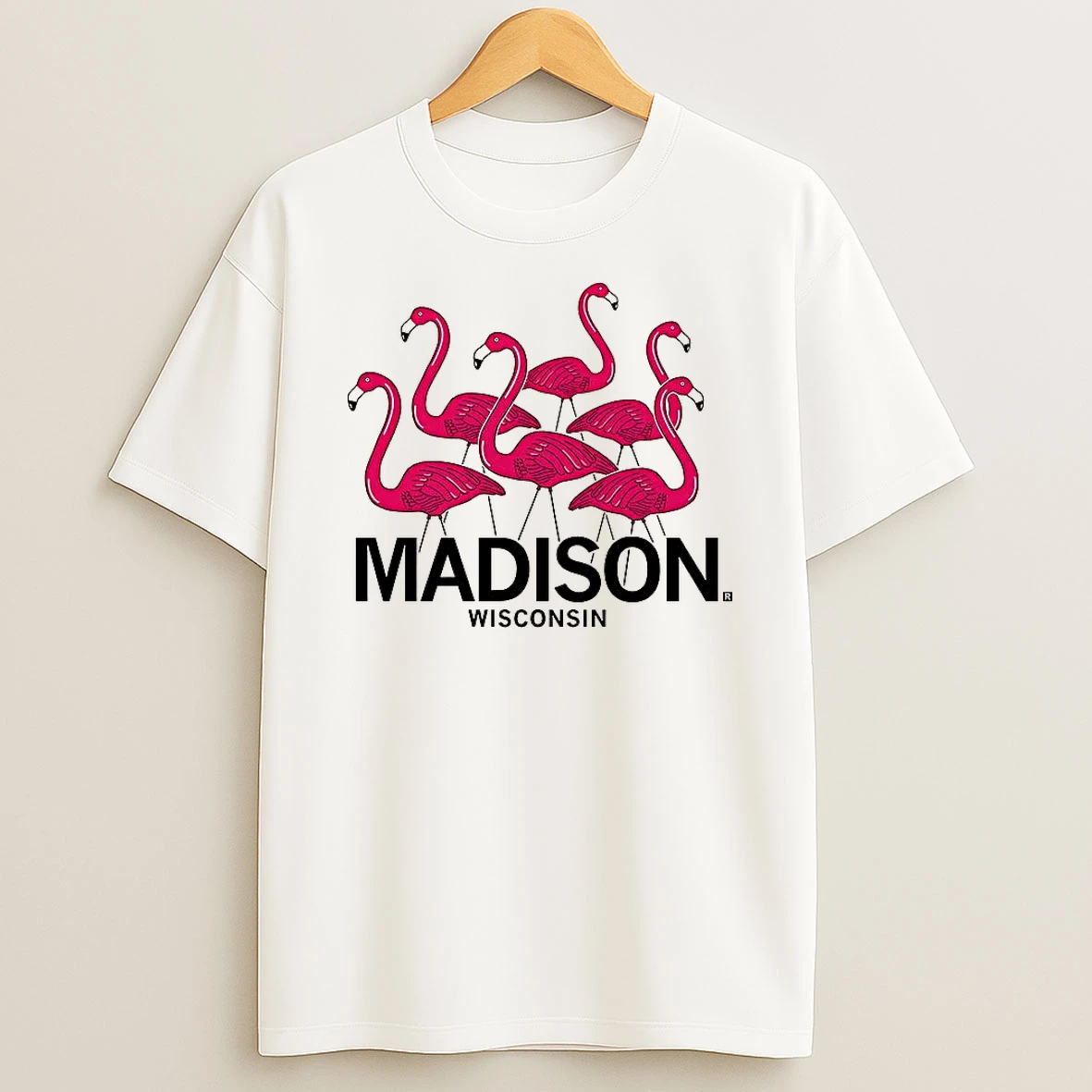 Madison Wisconsin Flock Of Flamingos Shirts