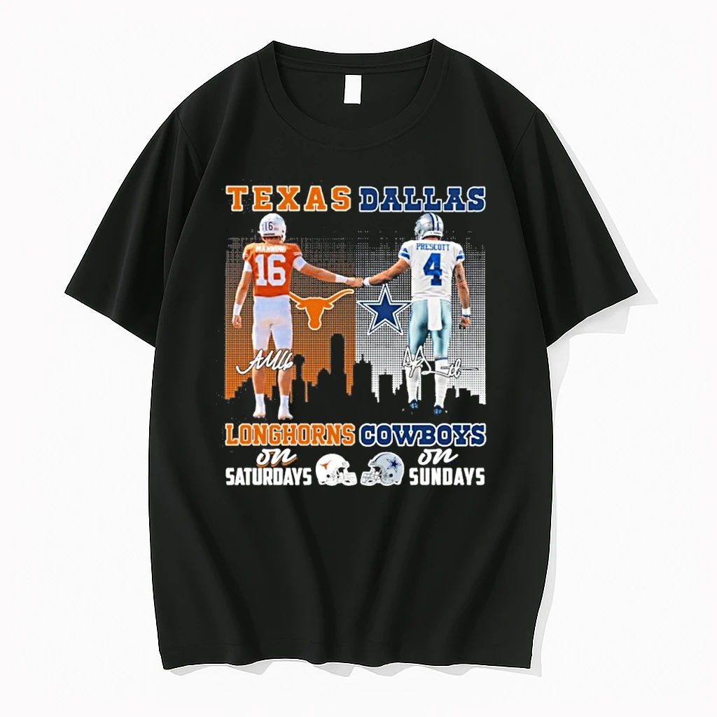 Manning Texas On Saturdays And Prescott Cowboys On Sundays Shirts