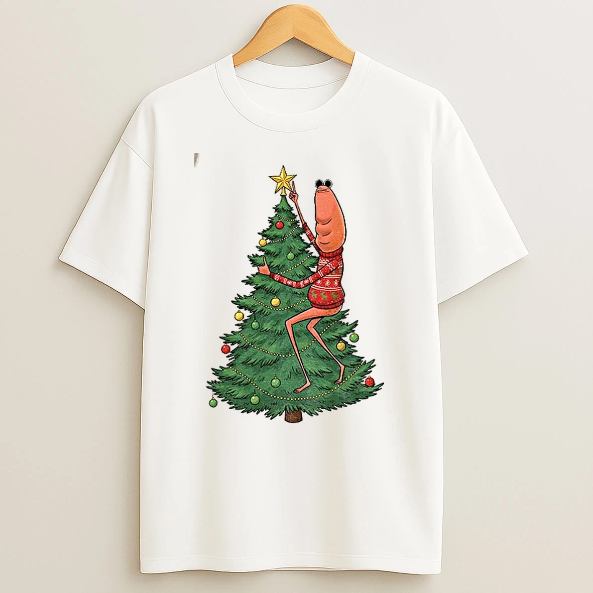 Marcus The Worm Christmas Tree I Dont Like This Rock Viral Meme T Shirts